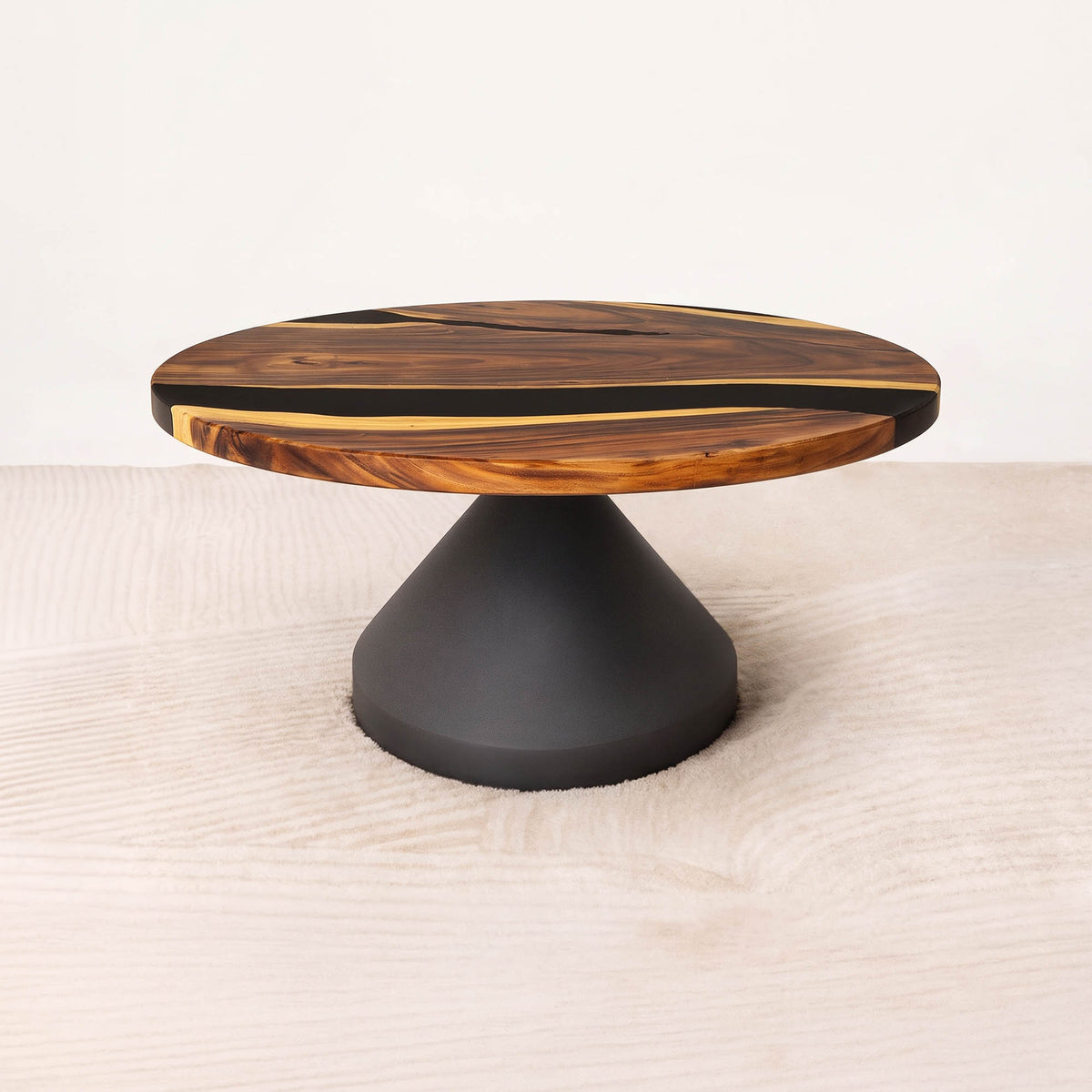 Round Clear Epoxy Resin Coffee Table 41" Diameter SRU41x41