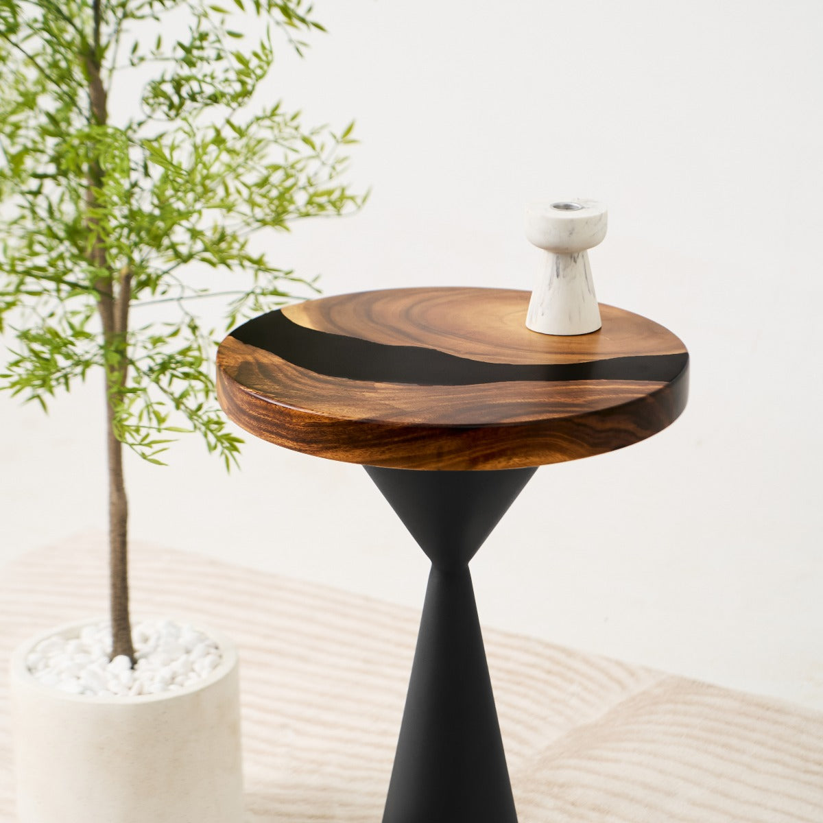 round epoxy end table 15 inches