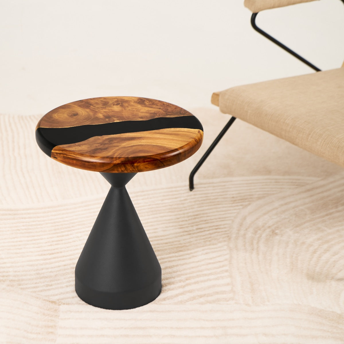 round epoxy resin side table 15 inches