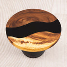 Round Black Epoxy Resin Coffee Table Top 15" Diameter
