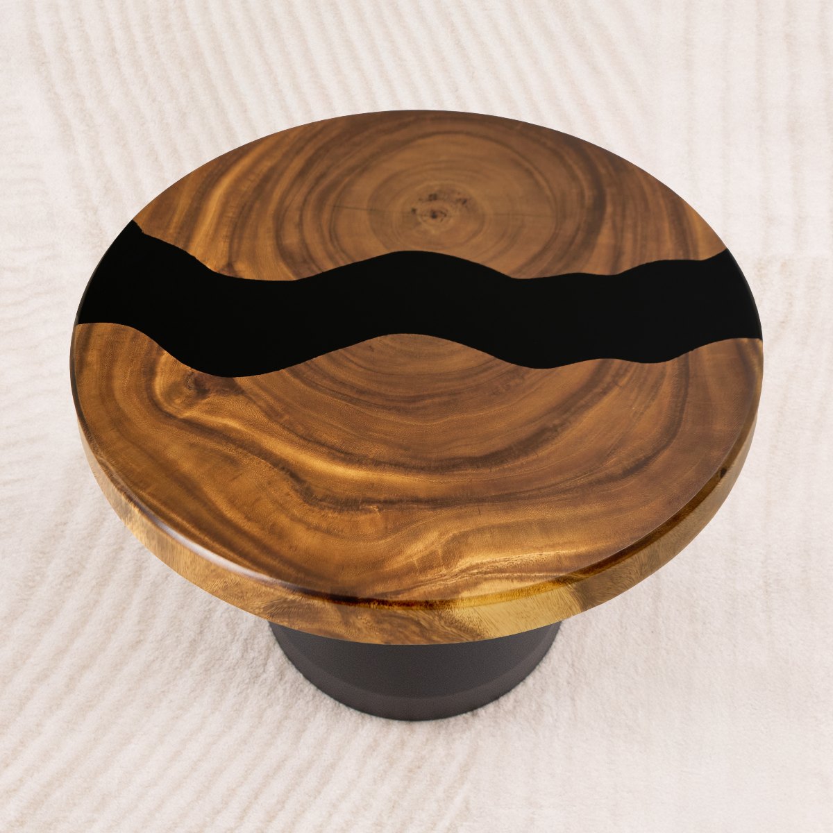 Round Wooden Epoxy Side Table 19" Diameter SRU19x1.9-21