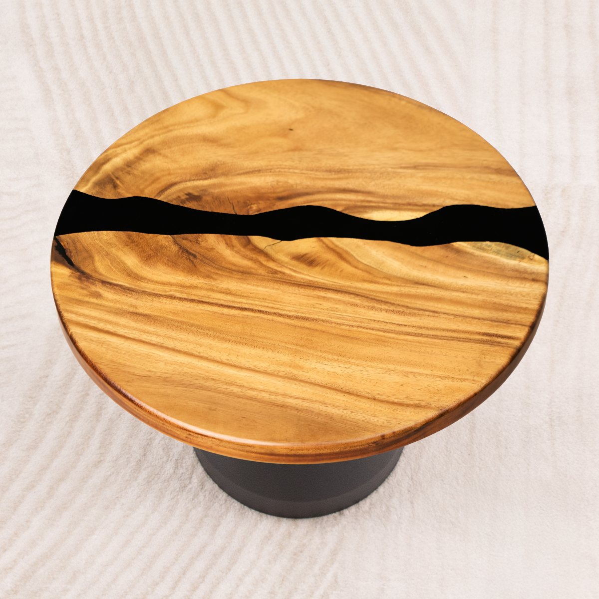 round wood epoxy table top 19 inches d