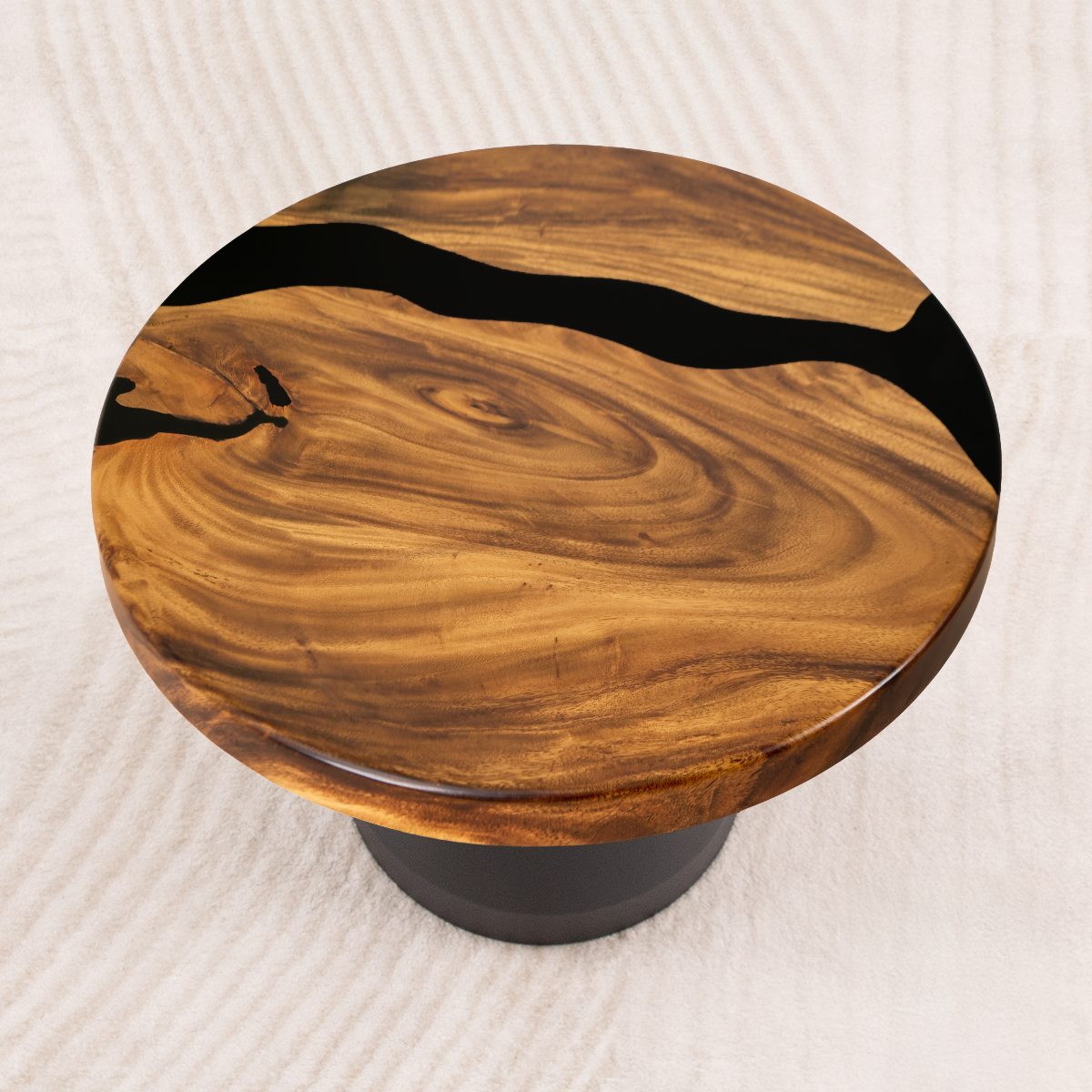 round epoxy resin side table 19 inches e