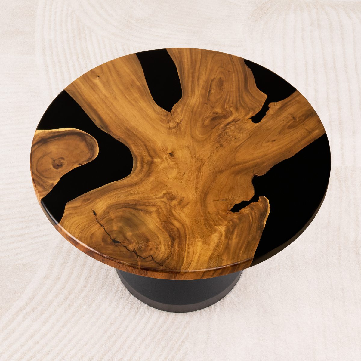 round epoxy river table top 29 inches c