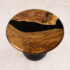 Round Handcrafted Black Epoxy Table Top 35 Inches