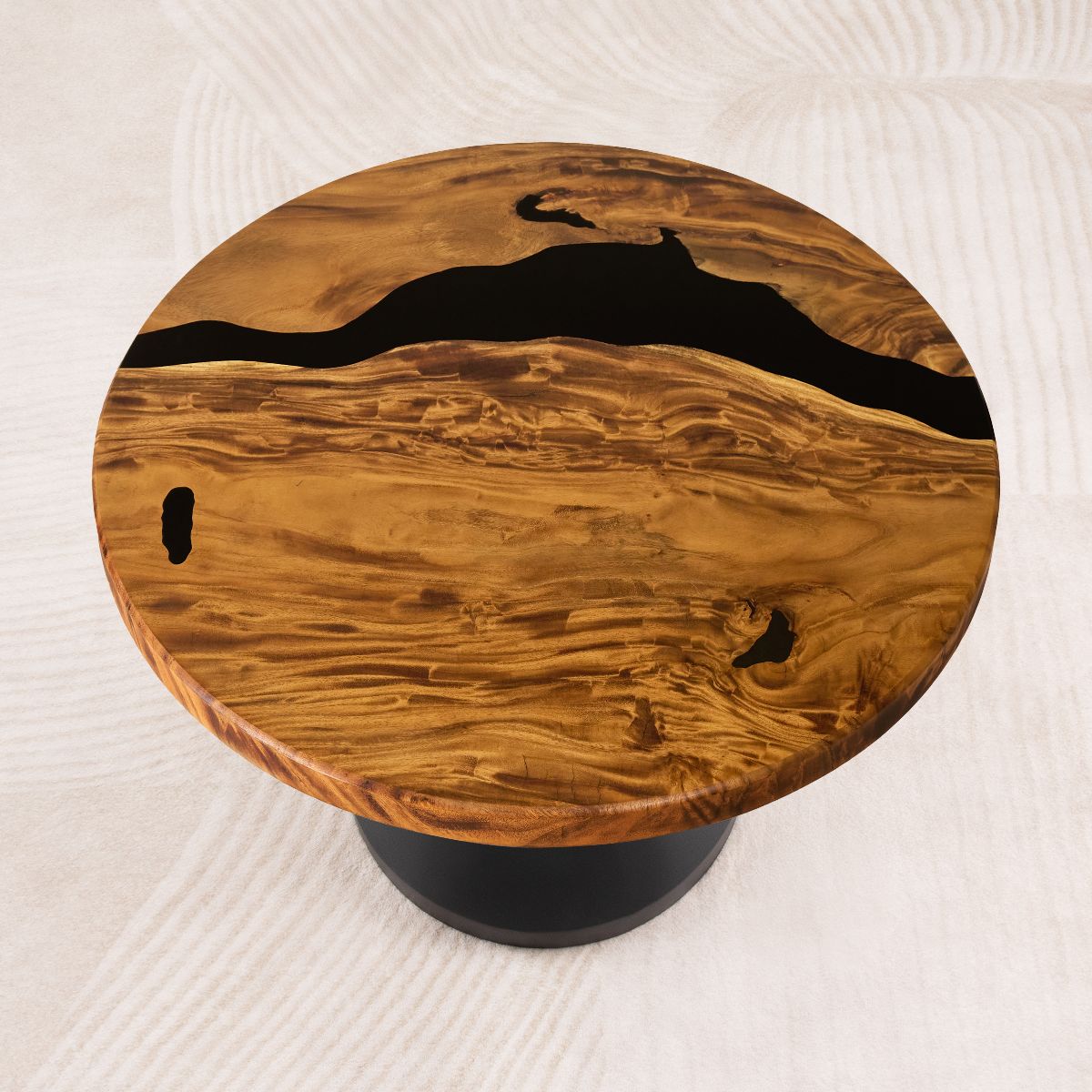 Round Handcrafted Epoxy Resin Table Top 35 Inches