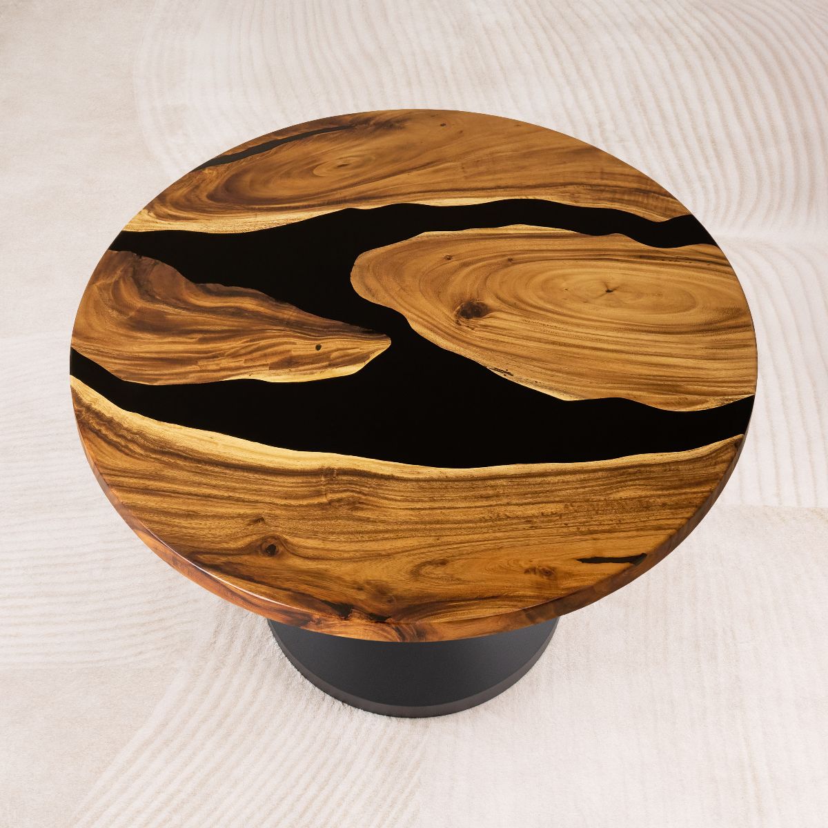 round wood epoxy table top 41 inches b