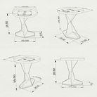 Small Dining Table 29" Round for Studio Apartments - 519 Frost- SRU29 3D Drawings