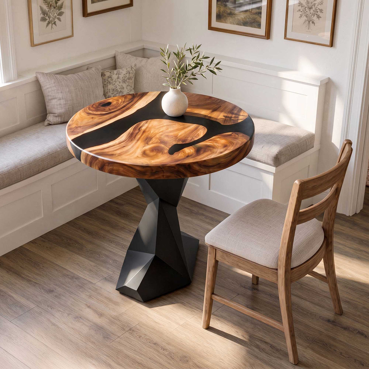 Small Dining Table 29" Round for Studio Apartments - 519 Frost- Thumb