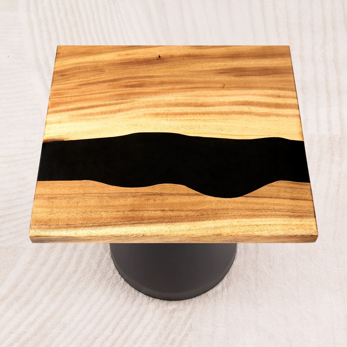 square black epoxy coffee table 23 inches b