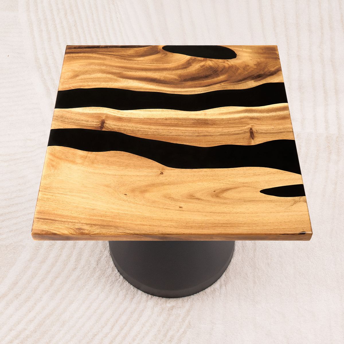 square black epoxy coffee table 23 inches c