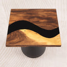 Square Black Epoxy Handcrafted Table Top 19 Inches