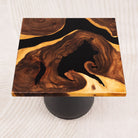 Square Black Epoxy Handcrafted Table Top 23 Inches