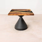 Square Handmade Wood Table with Black Epoxy 23" x 23" - SSQ23x23-223 - thumb