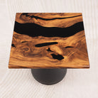 Square Black Wood Epoxy Coffee Table Top 23 Inches