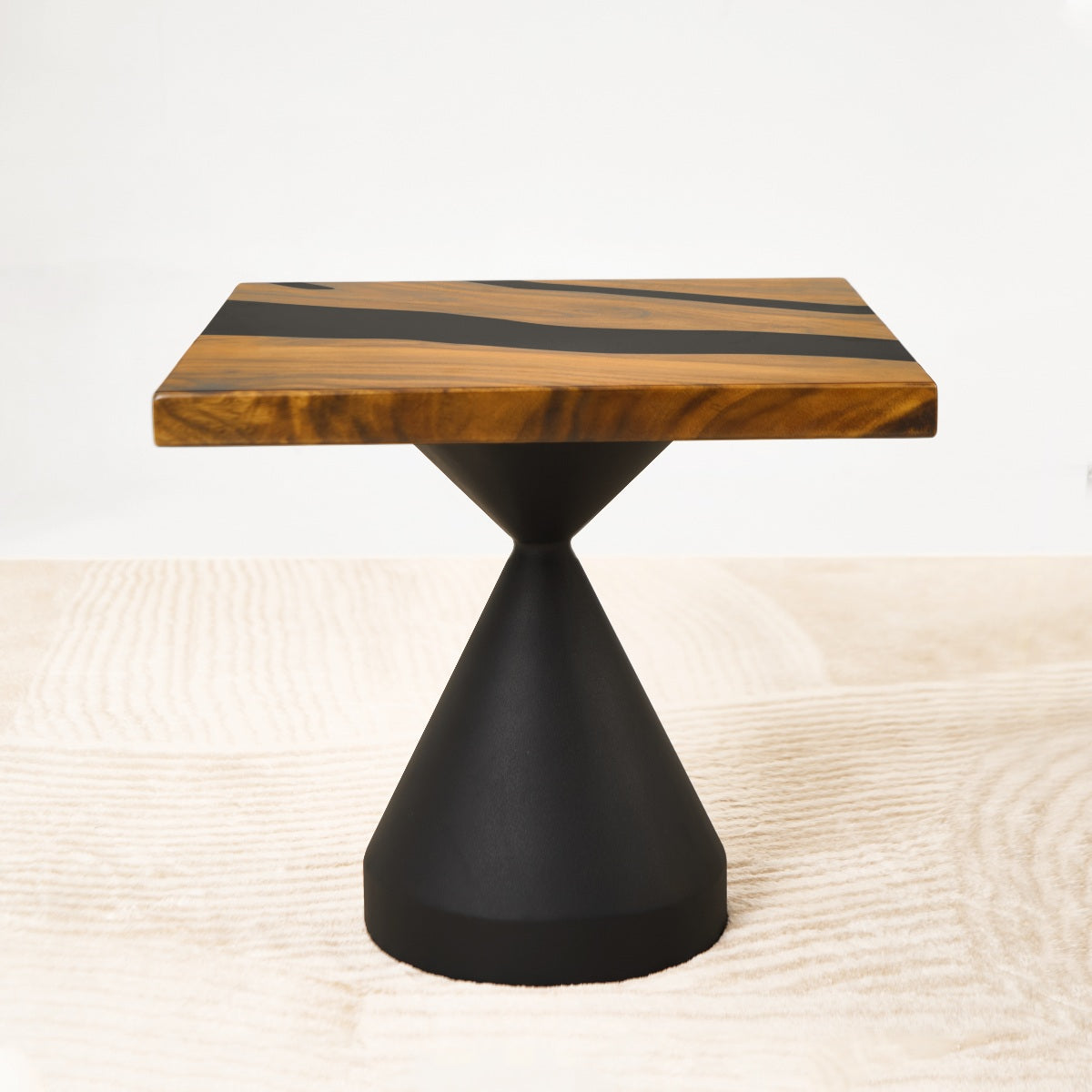 square epoxy resin side table 19 inches c