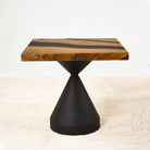 square epoxy resin side table 19 inches c