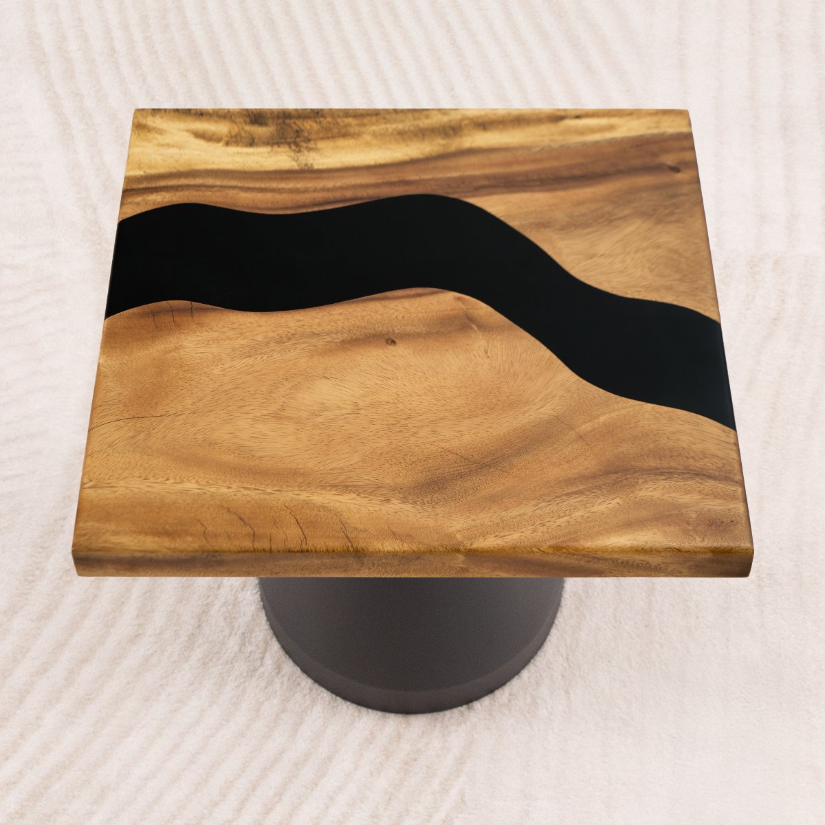 square epoxy resin side table 19 inches g