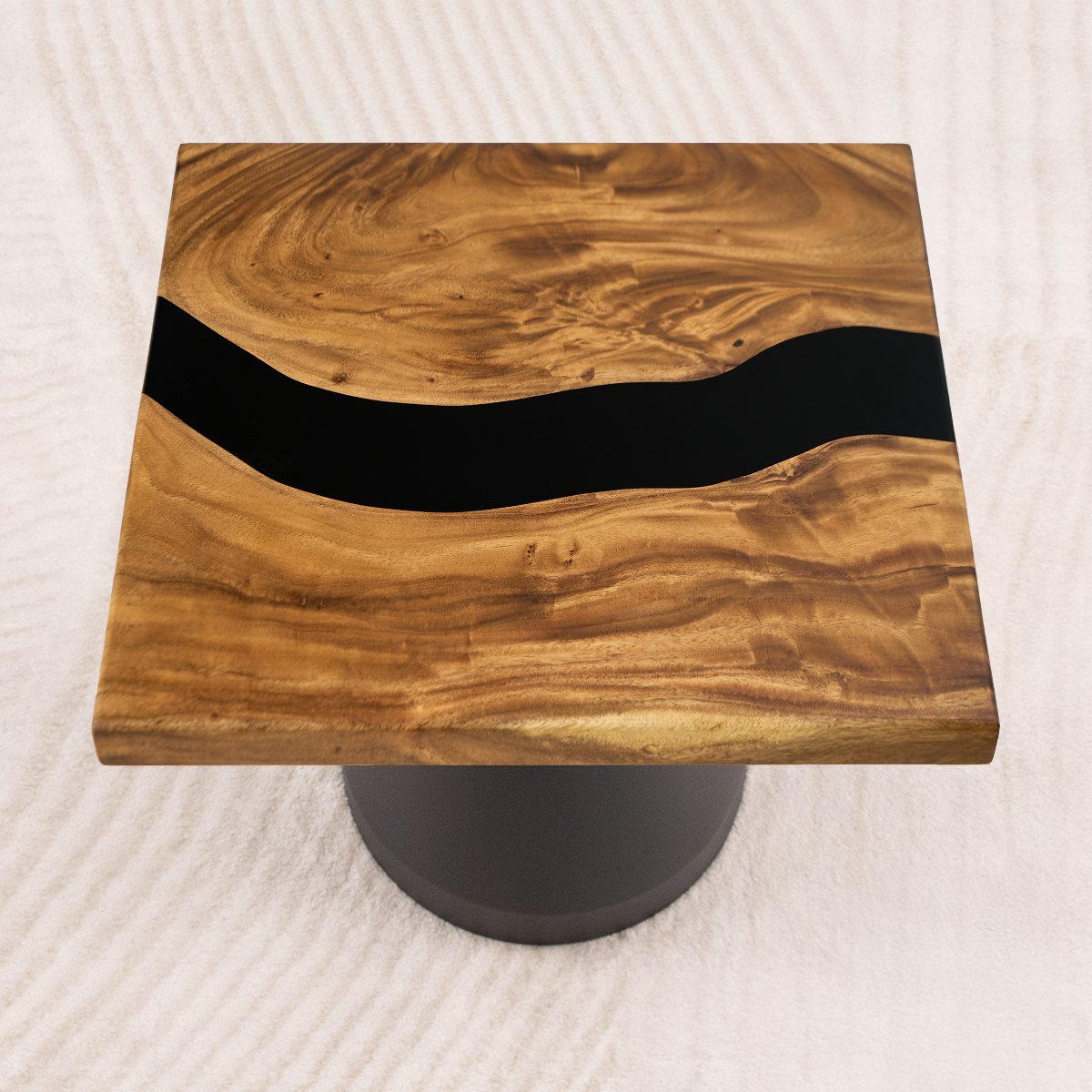 square epoxy resin side table 19 inches i