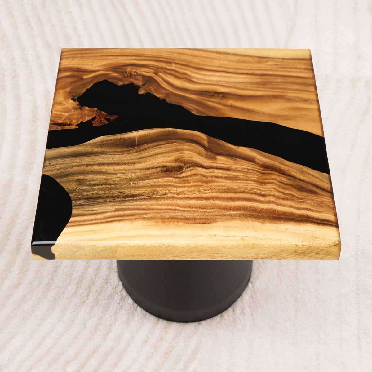 square epoxy side table top 15 inches c