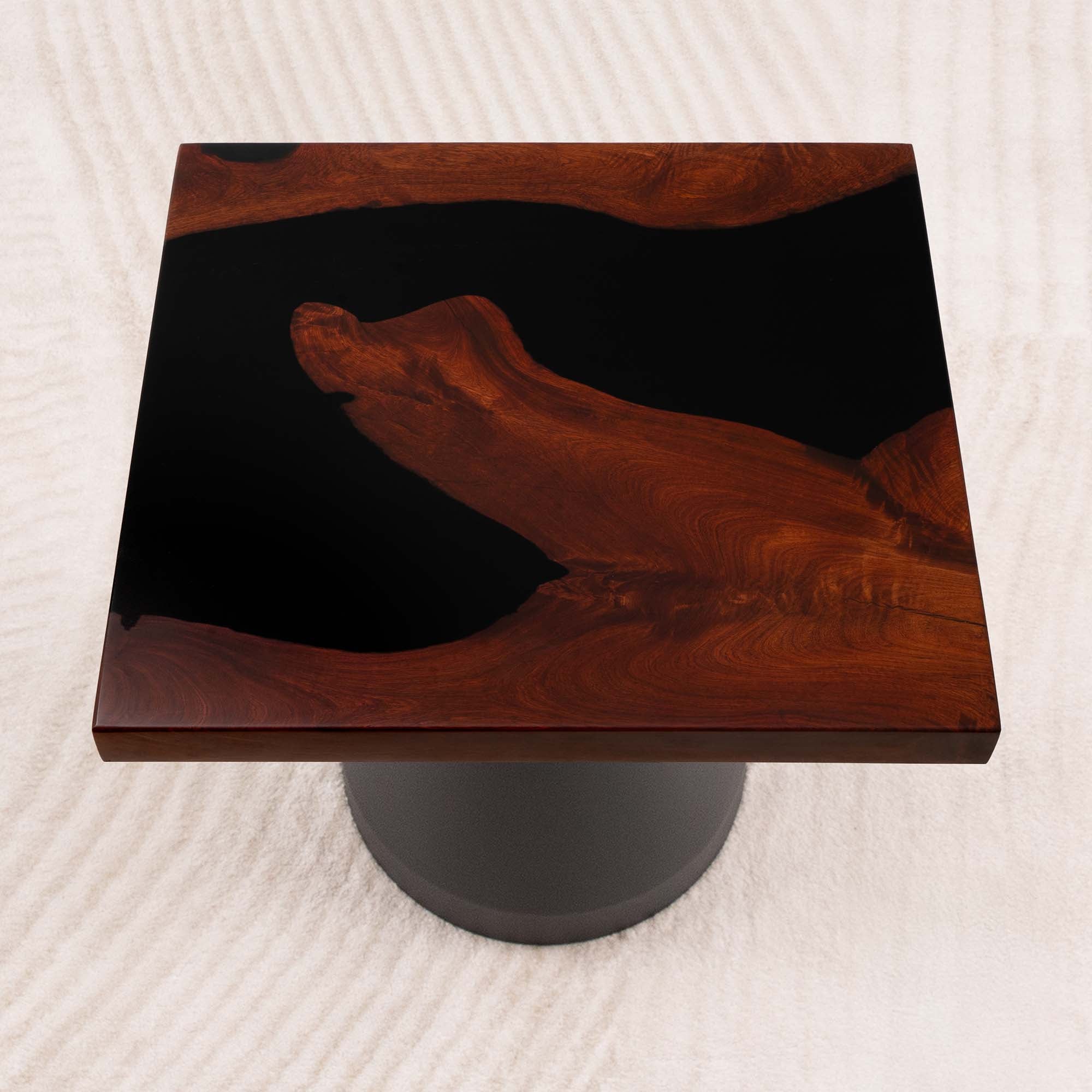 Square Black Epoxy Table Top 19" x 19"