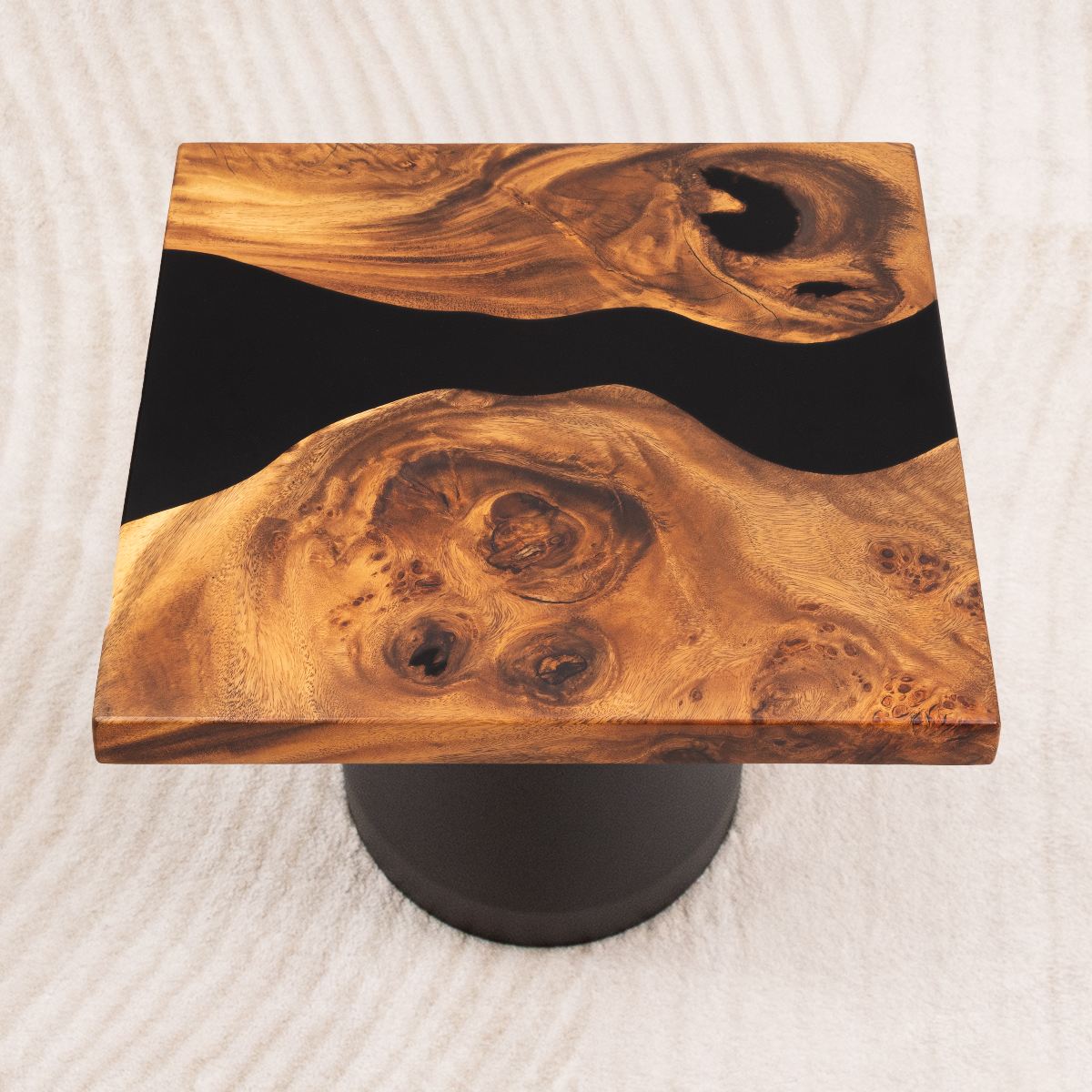 Square Handcrafted Epoxy Resin Table Top 15 Inches