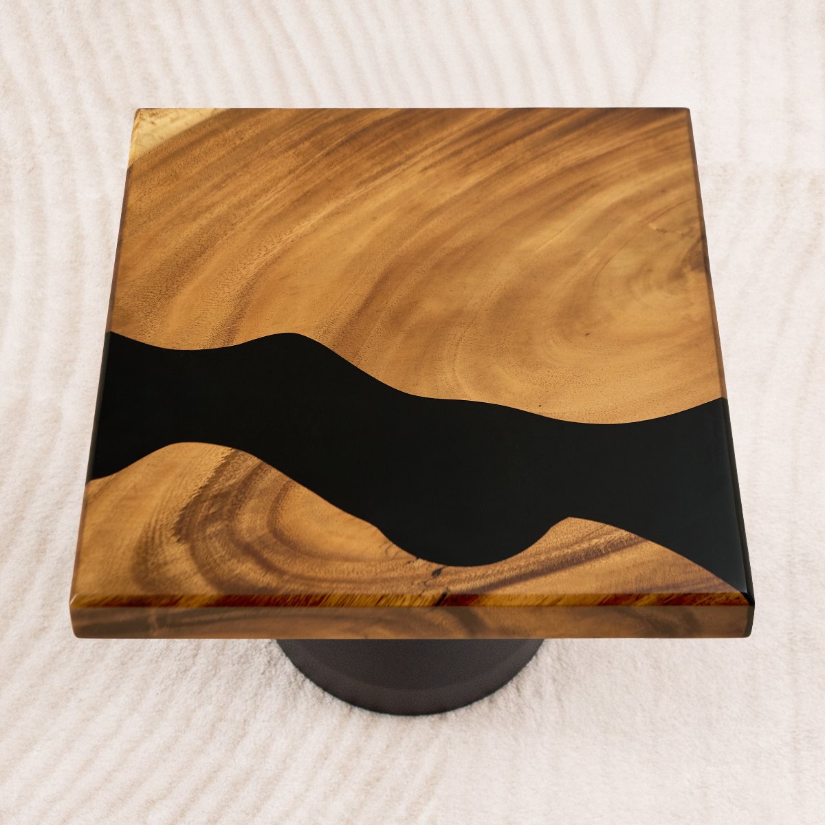 square handcrafted epoxy table top 15 inches b