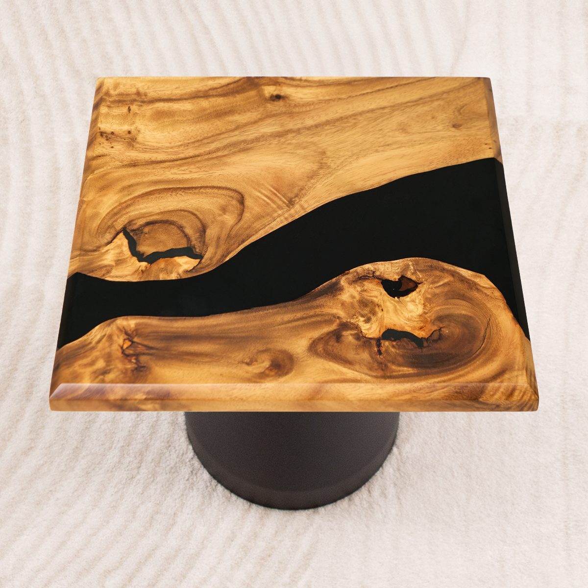 square handmade epoxy resin table top 15 inches b