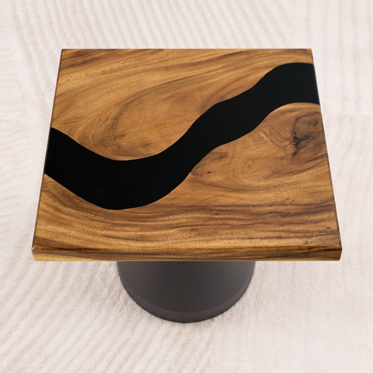 square handmade epoxy table top 19 inches f