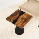 square black epoxy resin table top 15 inches