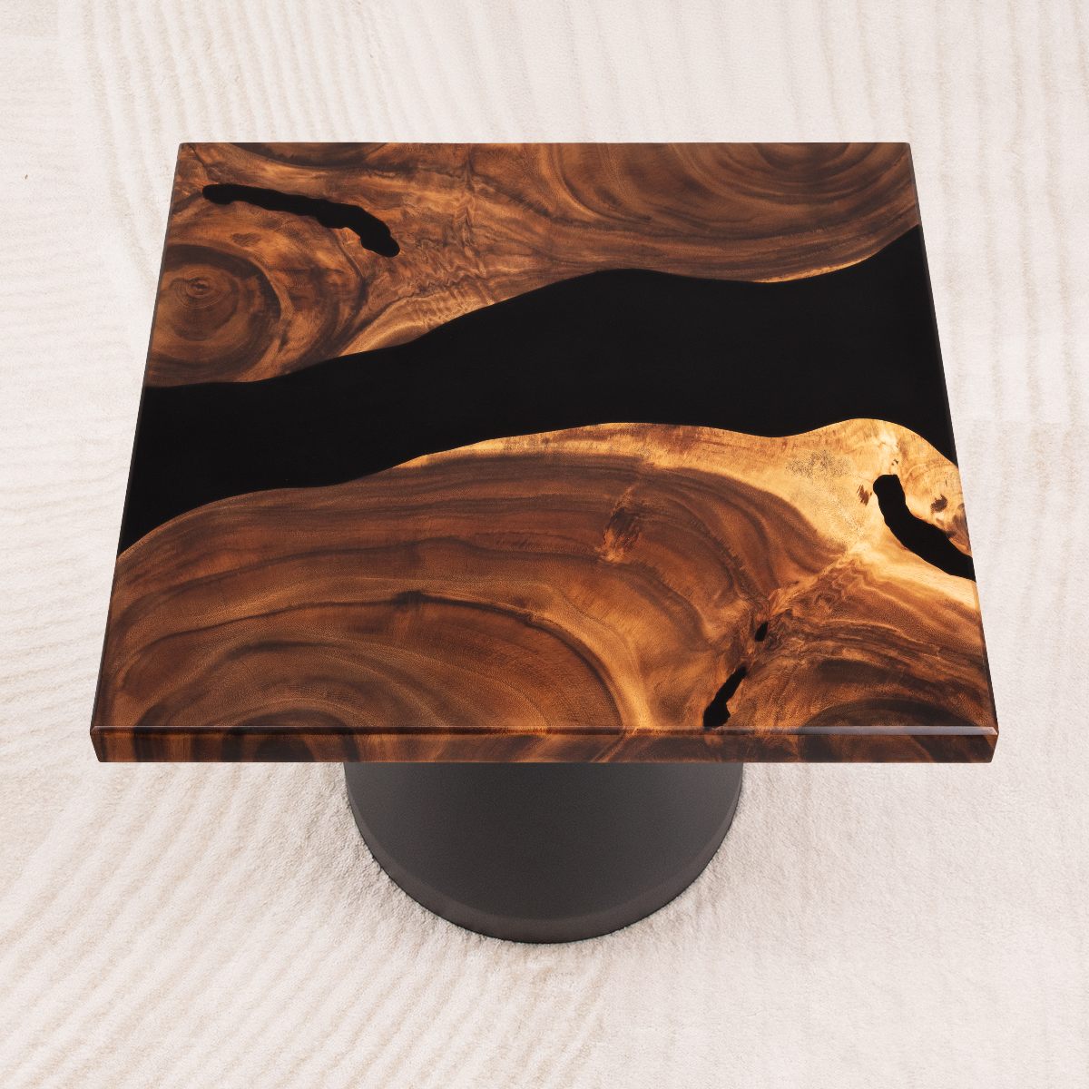 Square Wood Epoxy Resin Table Top 23 Inches