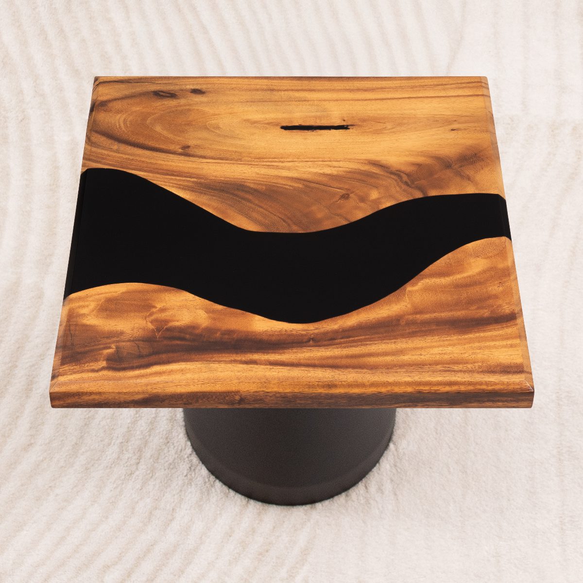 Square Wood Epoxy Side Table Top 15 Inches