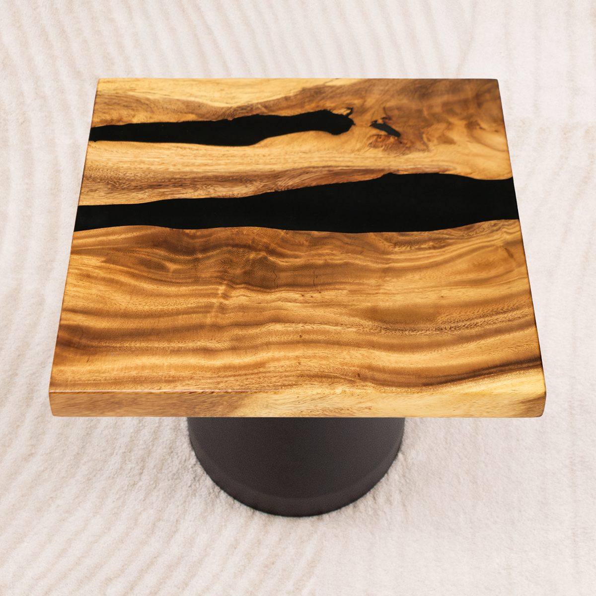 square wood epoxy table top 15 inches b