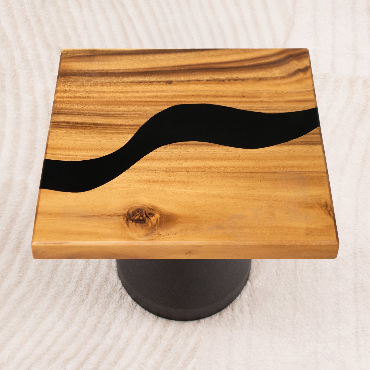 square wood epoxy table top 15 inches c