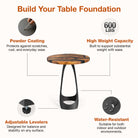 Features of Bar Table with Manta 40" H x 16.5" W Steel Table Base