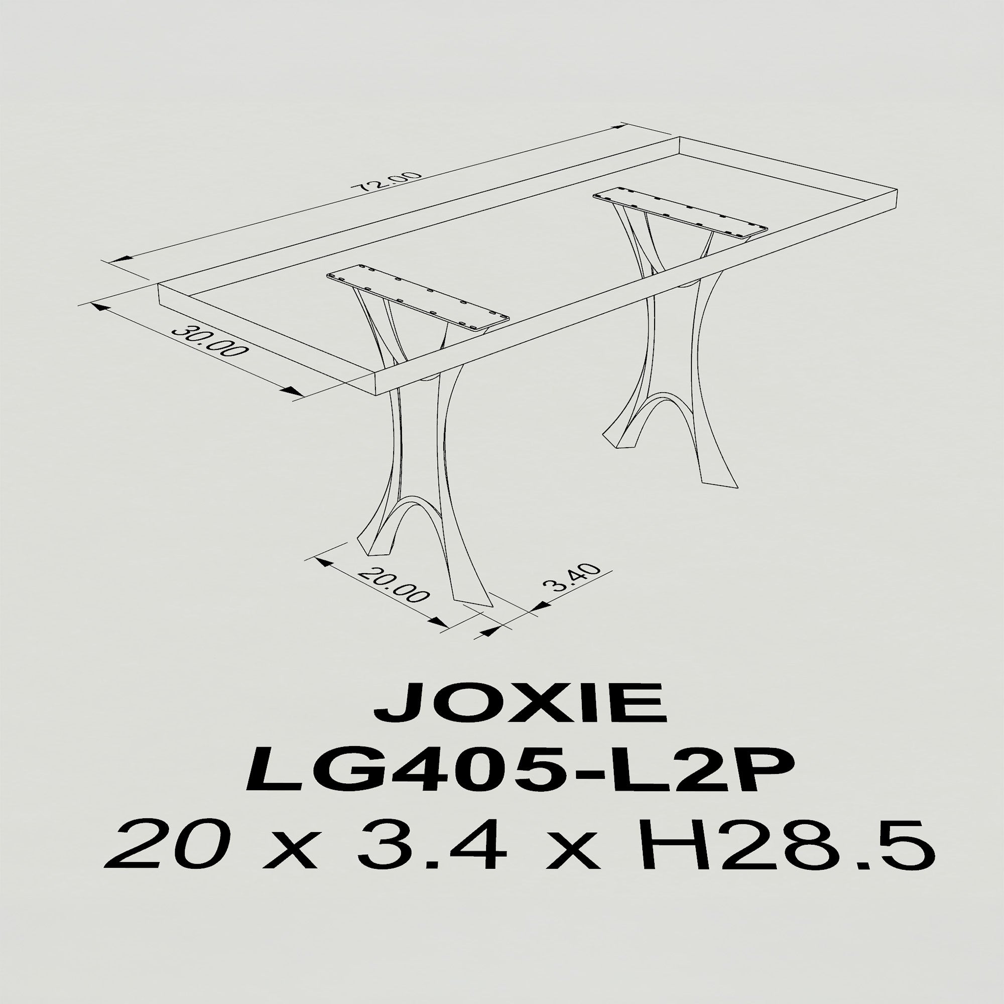 Table Legs Joxi 28.50" H for Butcher Block Dining Table - 3d drawings