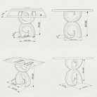 Unique Counter Table 48" x 24" for Kitchens & Home Bars - 604 Helyx -  SRE48x24 3D Drawings