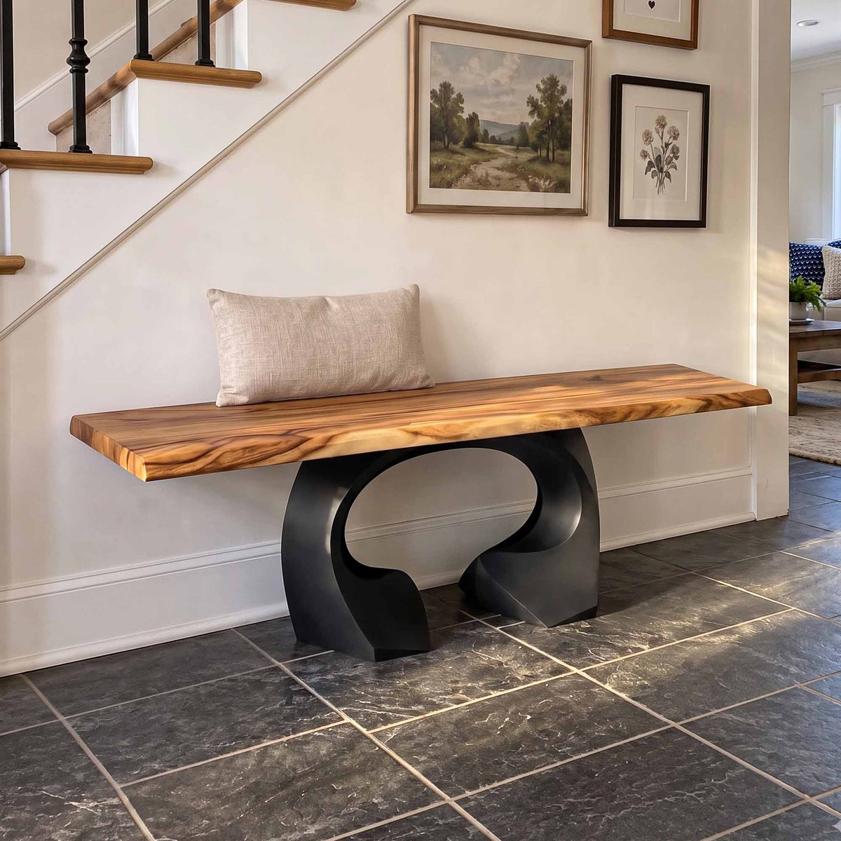Wood Bench 60" for Minimalist Homes - 121 Omea - thumb