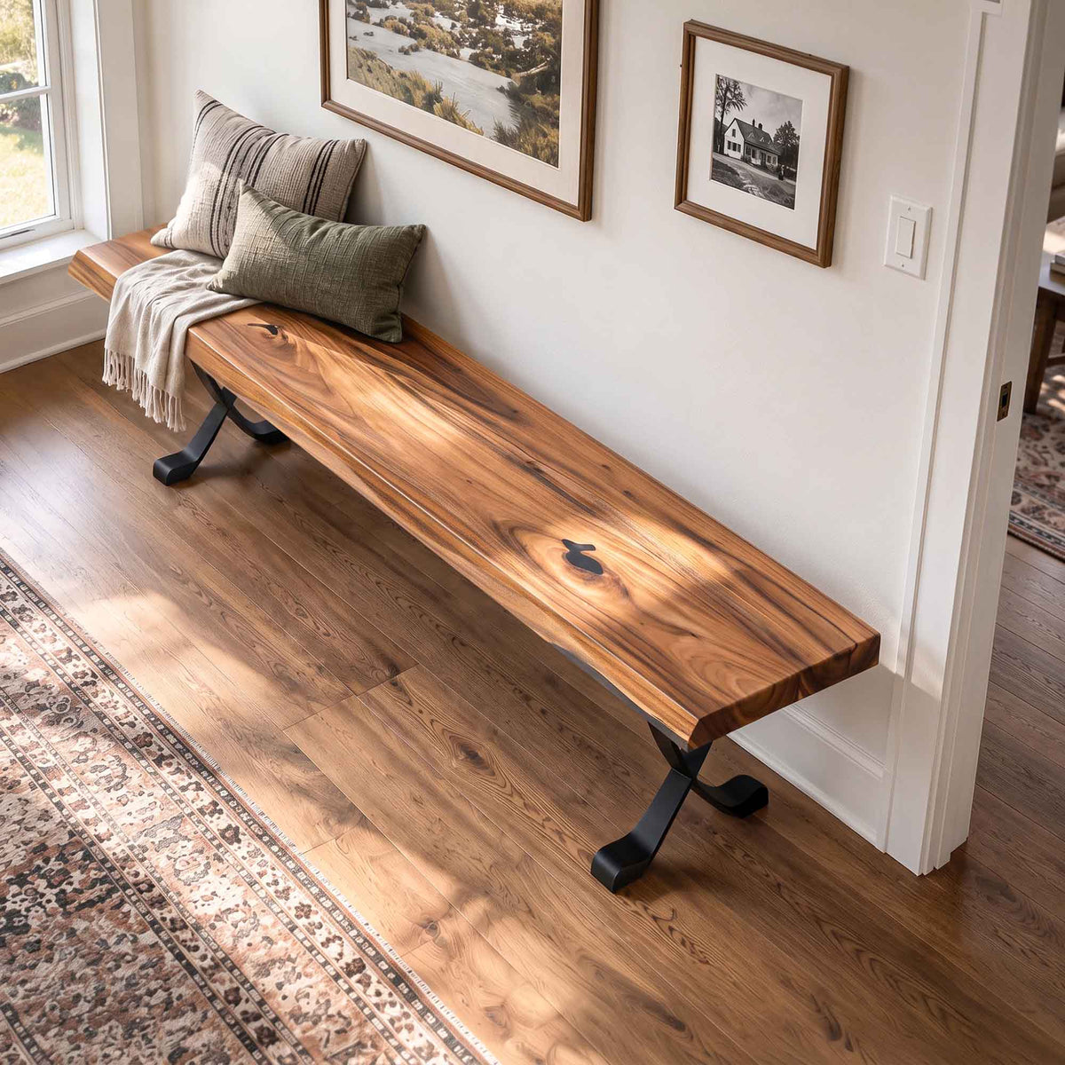 Wood Bench 72" for Full-Length Dining Seating - 207 Vincer - Interior