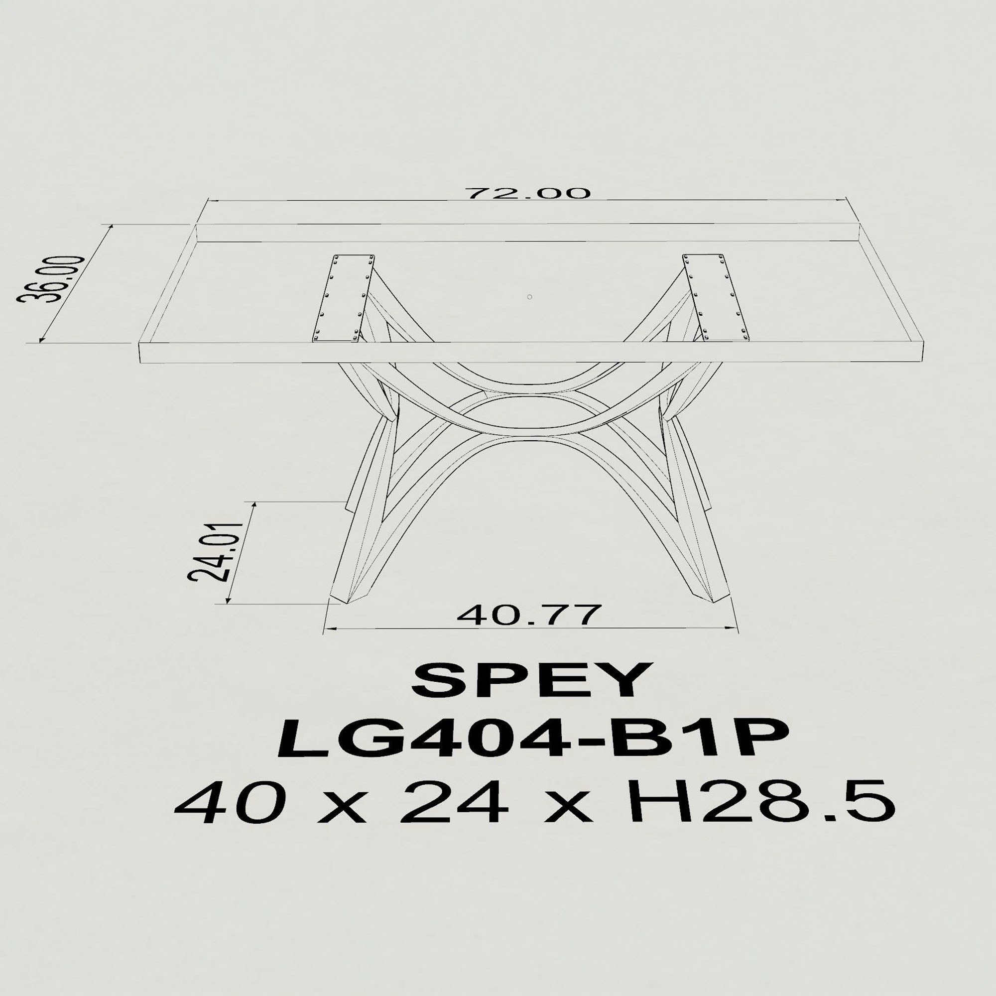 Dining Table with Spey 28.5" H Steel Table Base - 3d drawings